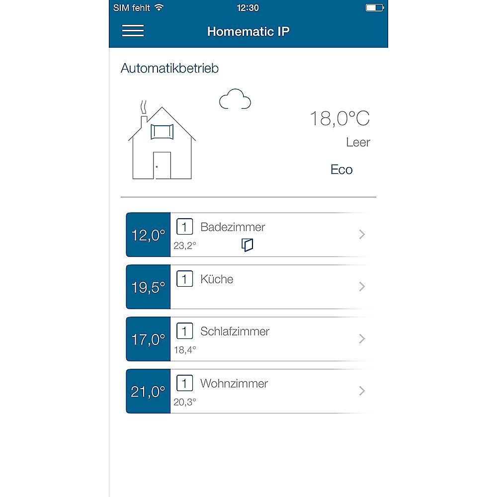 Homematic IP Einsteigerset Heizen mit 2xHeizkörperthermostat 1xFensterkontakt