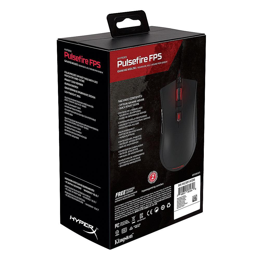 HyperX Pulsefire optische FPS Gaming Maus schwarz, HyperX, Pulsefire, optische, FPS, Gaming, Maus, schwarz