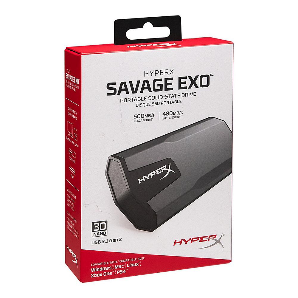 HyperX Savage Exo Portable SSD 480 GB 3D NAND USB3.1 Type C, HyperX, Savage, Exo, Portable, SSD, 480, GB, 3D, NAND, USB3.1, Type, C