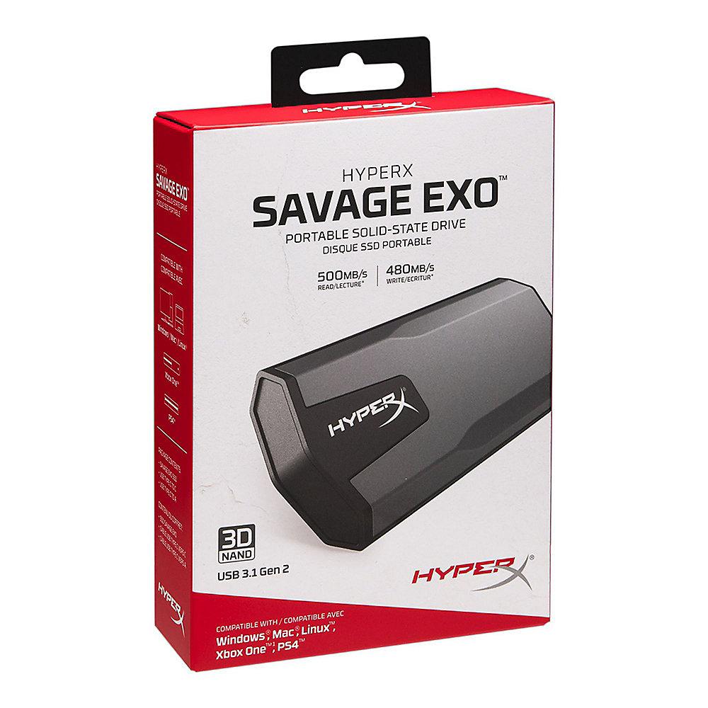 HyperX Savage Exo Portable SSD 960 GB 3D NAND USB3.1 Type C, HyperX, Savage, Exo, Portable, SSD, 960, GB, 3D, NAND, USB3.1, Type, C