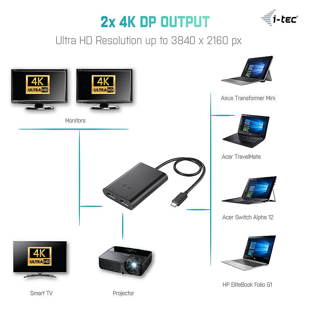 i-tec C31DUAL4KDP USB-C zu Dual DisplayPort Videoadapter 4K Ultra HD, i-tec, C31DUAL4KDP, USB-C, Dual, DisplayPort, Videoadapter, 4K, Ultra, HD