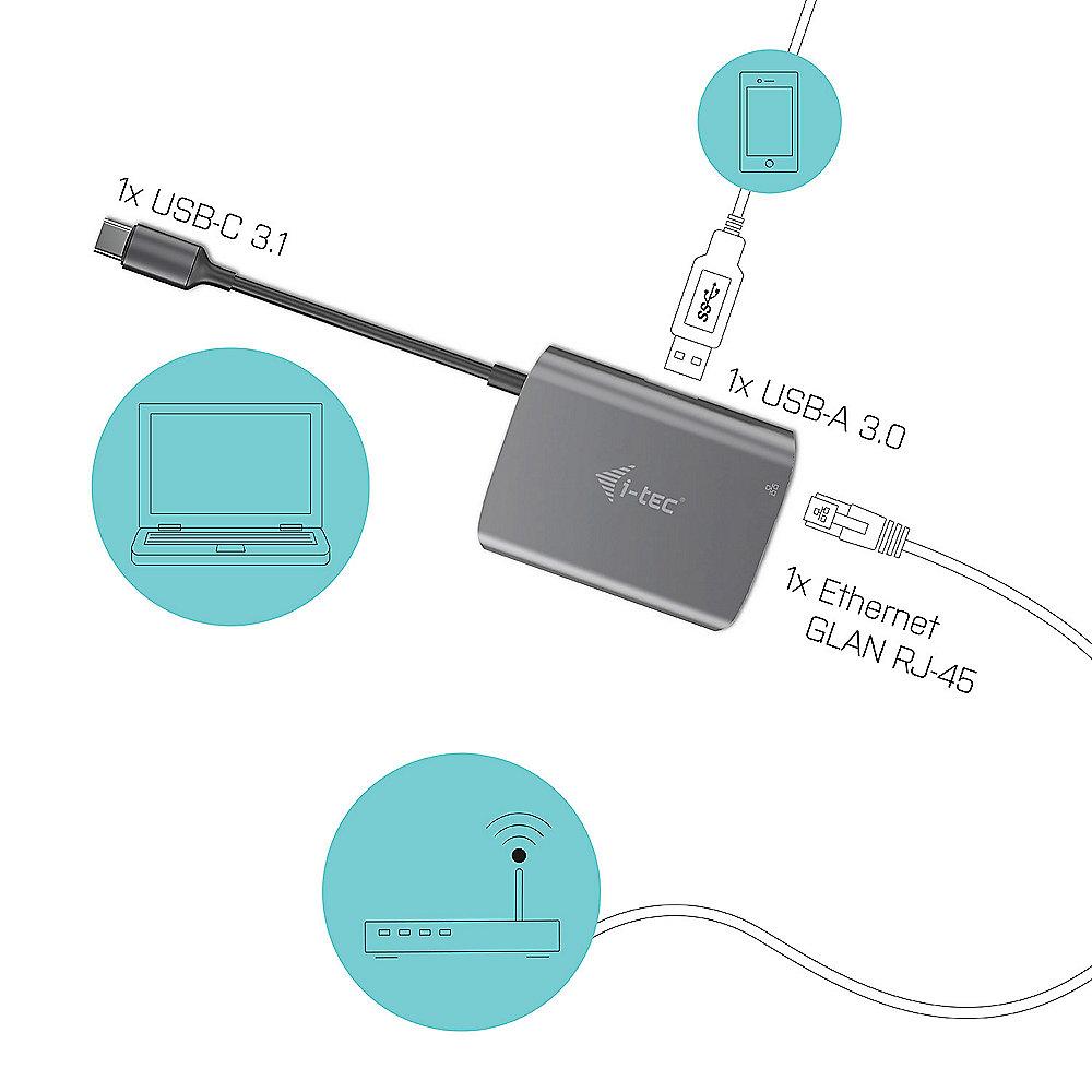 i-tec USB-C Metal HUB mit Gigabit Ethernet Adapter C31METALANHUB