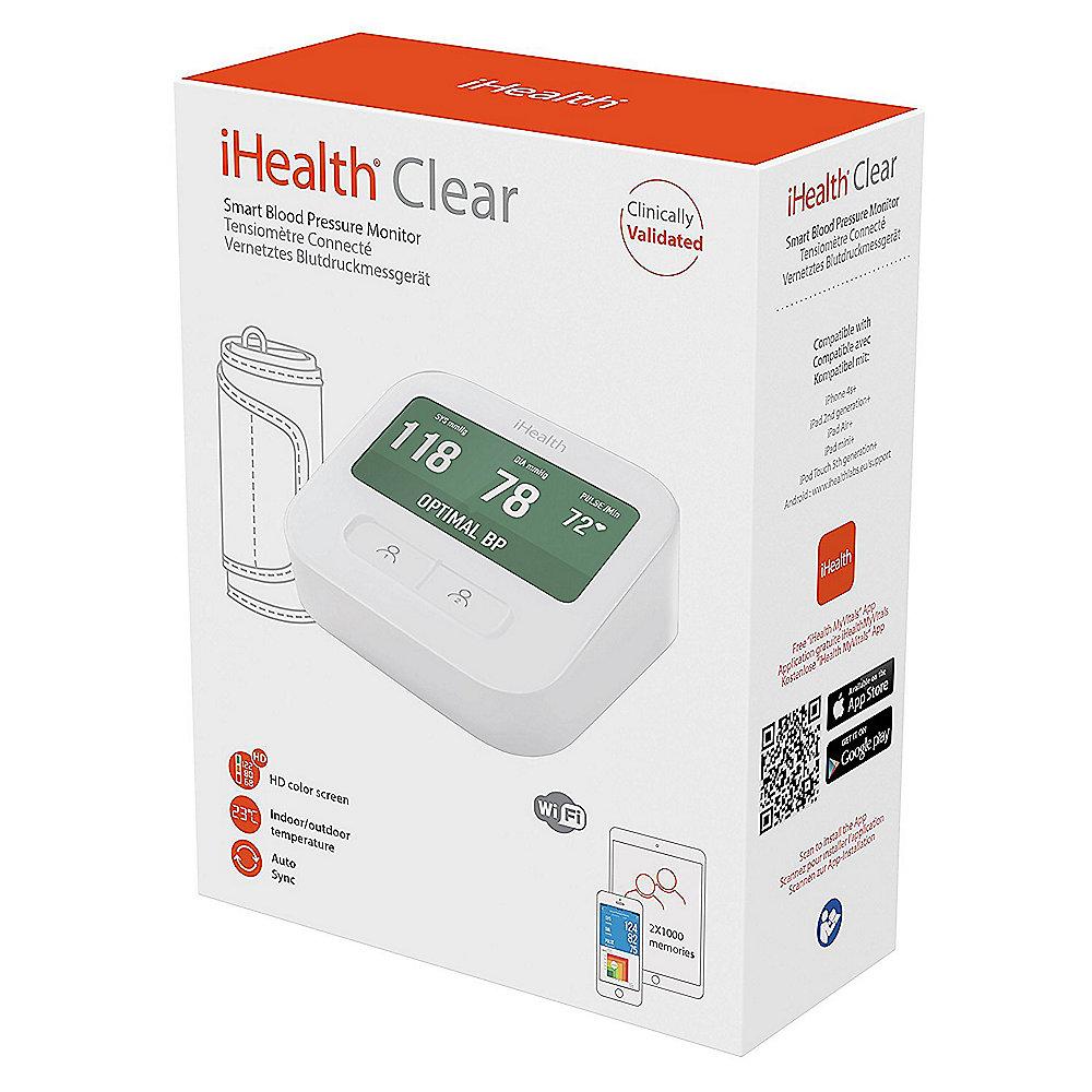 iHealth BPM1 Clear Vernetztes Oberarm-Blutdruckmessgerät weiß, iHealth, BPM1, Clear, Vernetztes, Oberarm-Blutdruckmessgerät, weiß