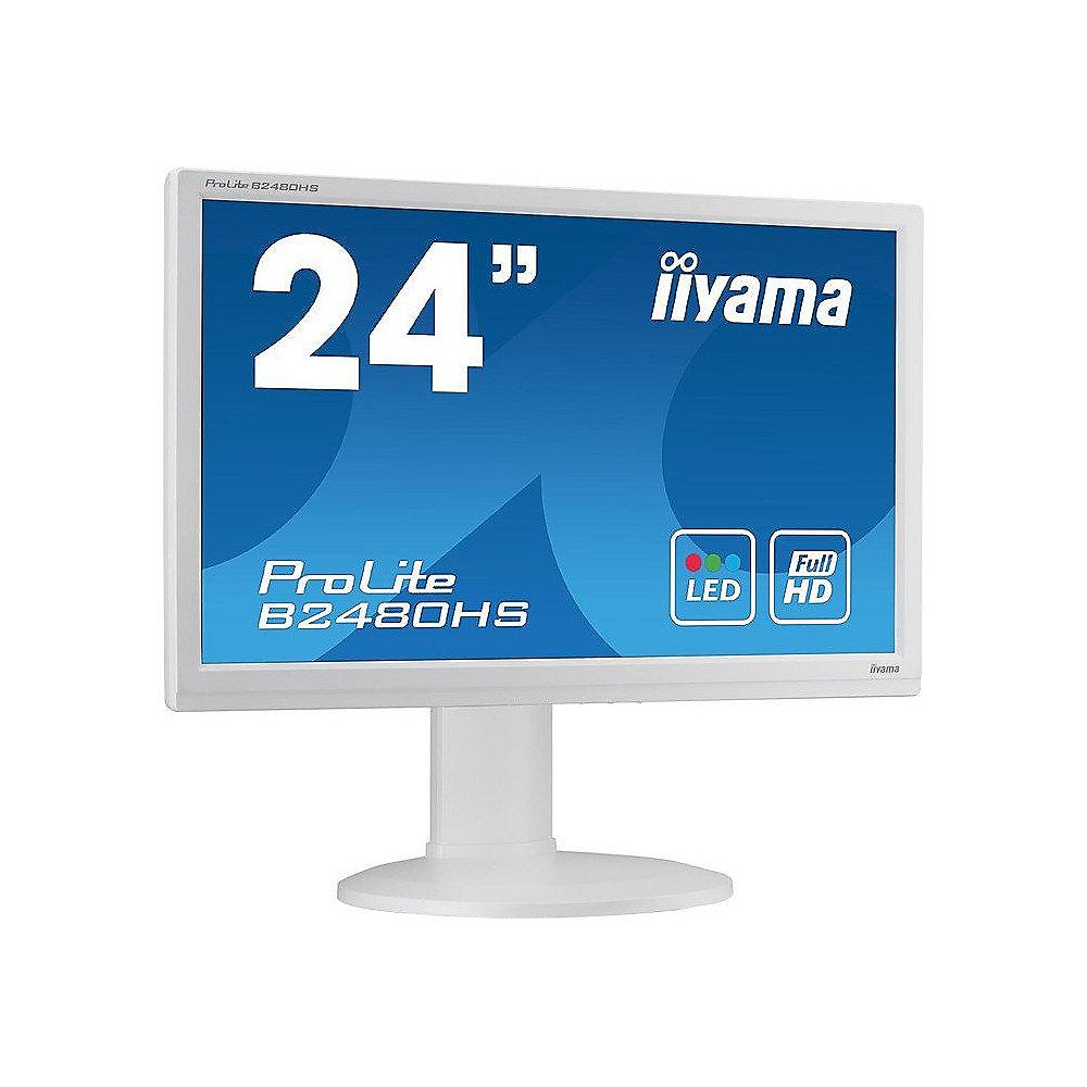 iiyama ProLite B2480HS-W2 59.9cm (24") 16:9 Full-HD VGA/DVI/HDMI 2 ms 12Mio:1