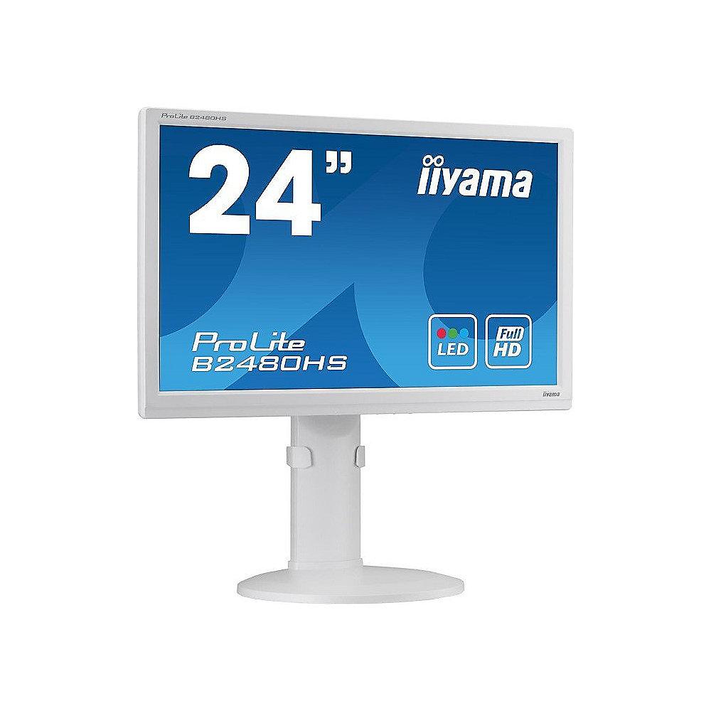 iiyama ProLite B2480HS-W2 59.9cm (24") 16:9 Full-HD VGA/DVI/HDMI 2 ms 12Mio:1