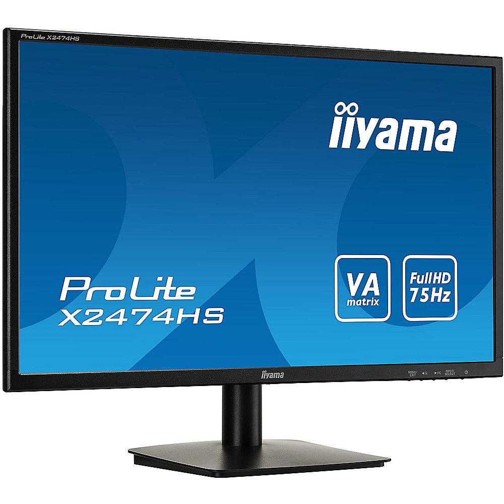 iiyama ProLite X2474HS-B1 60cm (23,6") Monitor 16:9 FHD HDMI/DP/VGA 4ms LS