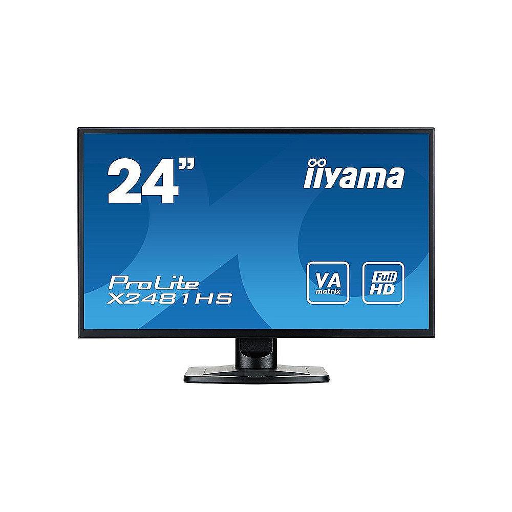 iiyama ProLite X2481HS-B1 59.9cm (24") 16:9 Full-HD VGA/DVI/HDMI 6ms 12Mio:1