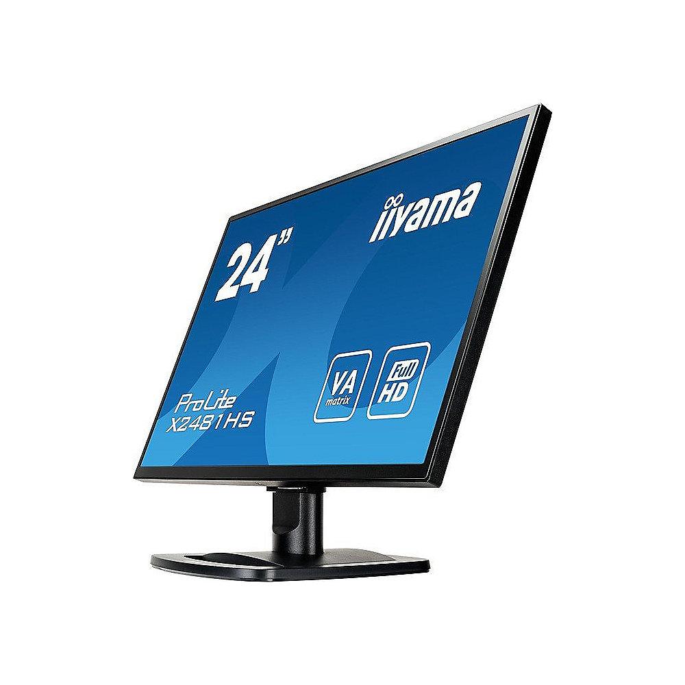 iiyama ProLite X2481HS-B1 59.9cm (24") 16:9 Full-HD VGA/DVI/HDMI 6ms 12Mio:1