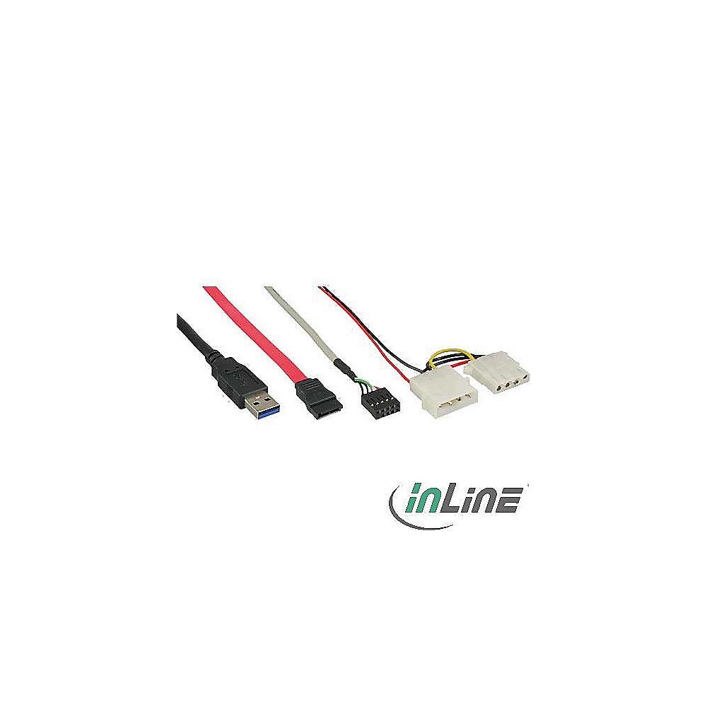 InLine Frontpanel für Floppyschacht 3,5 Zoll Cardreader/USB3.0/eSATA/USB2.0