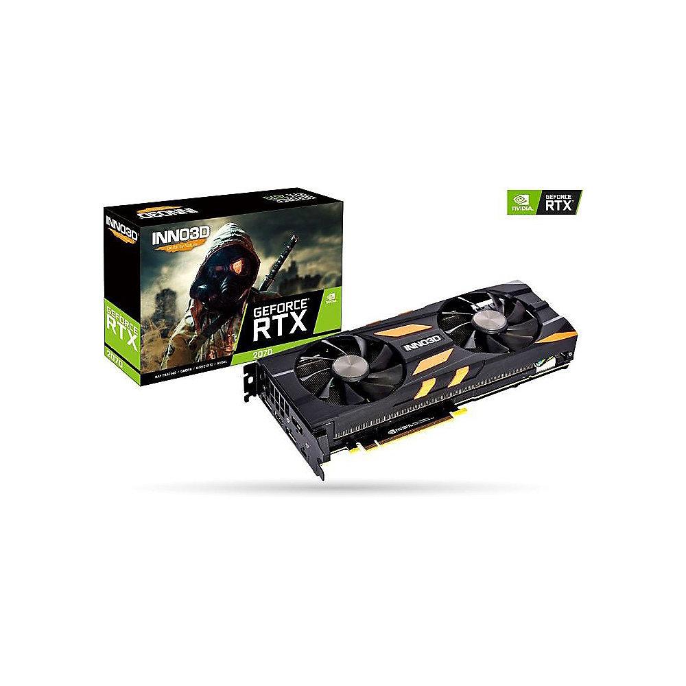 INNO3D GeForce RTX 2070 X2 OC 8GB GDDR6 Grafikkarte 3xDP/HDMI/USB-C, INNO3D, GeForce, RTX, 2070, X2, OC, 8GB, GDDR6, Grafikkarte, 3xDP/HDMI/USB-C