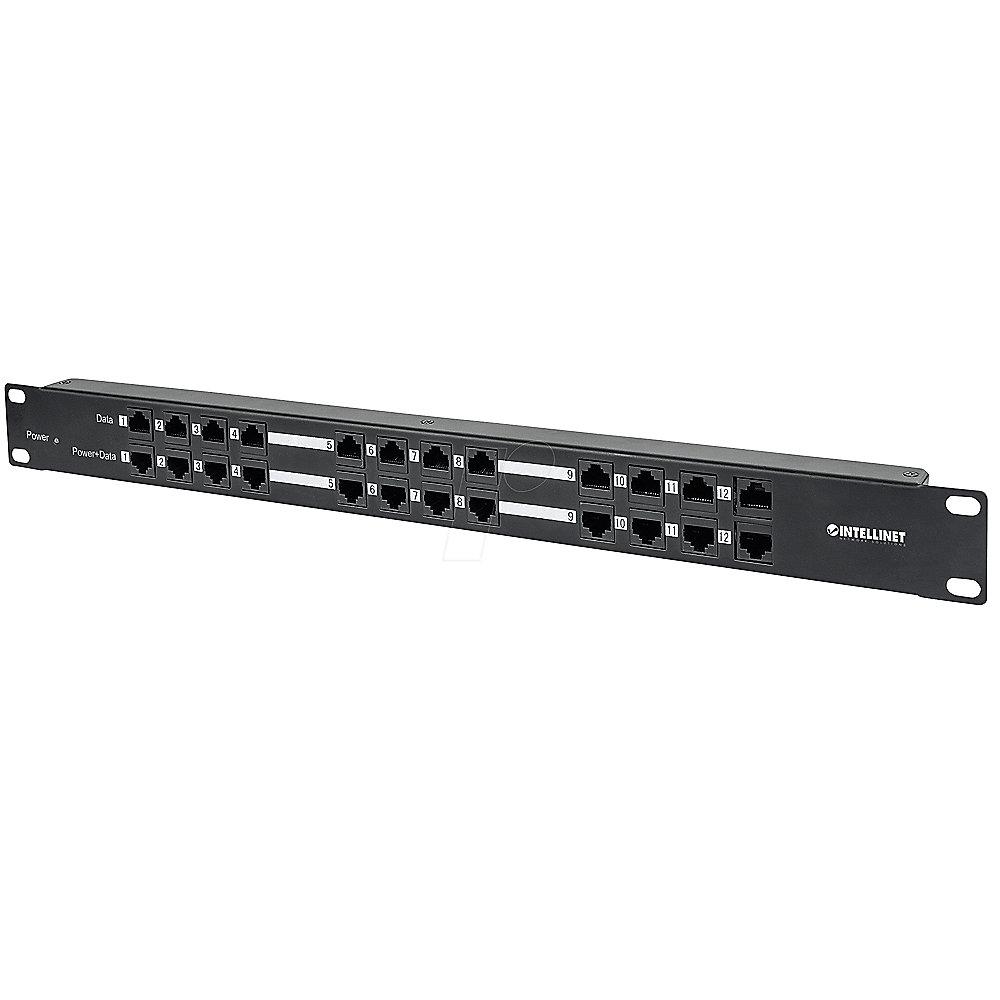 Intellinet 12-Port Passives PoE Patchpanel Midspanlösung Cat5e 720342