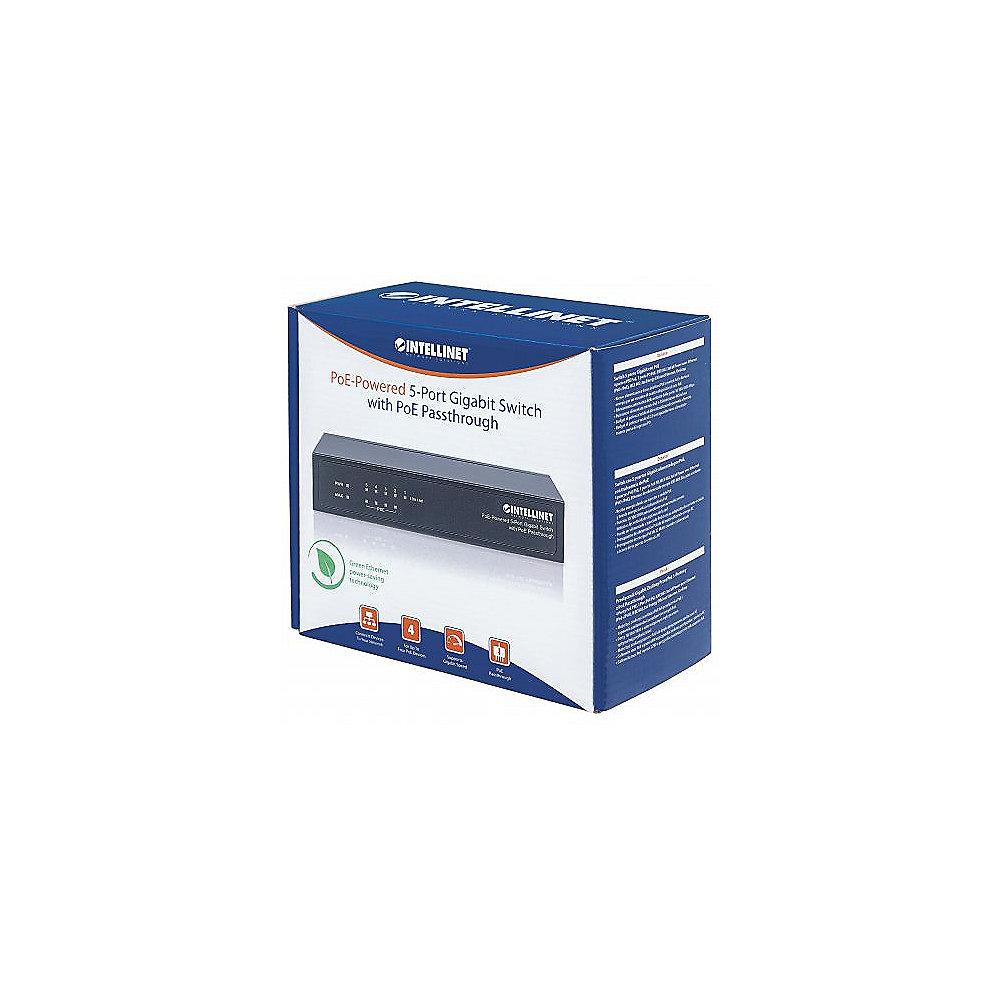 Intellinet 5-Port PoE  Gigabit Switch mit PoE Passthrough 26W