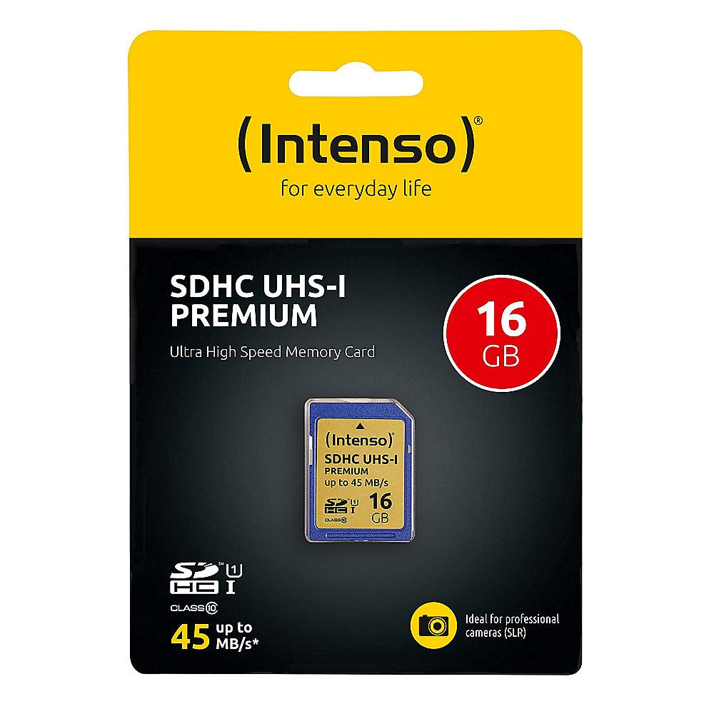 Intenso 16 GB SDHC Speicherkarte (45 MB/s, Class 10, UHS-I)