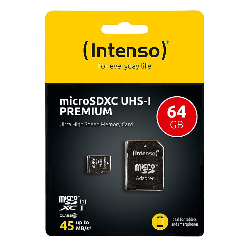 Intenso 64 GB microSDXC Speicherkarte (45 MB/s, Class 10, UHS-I)