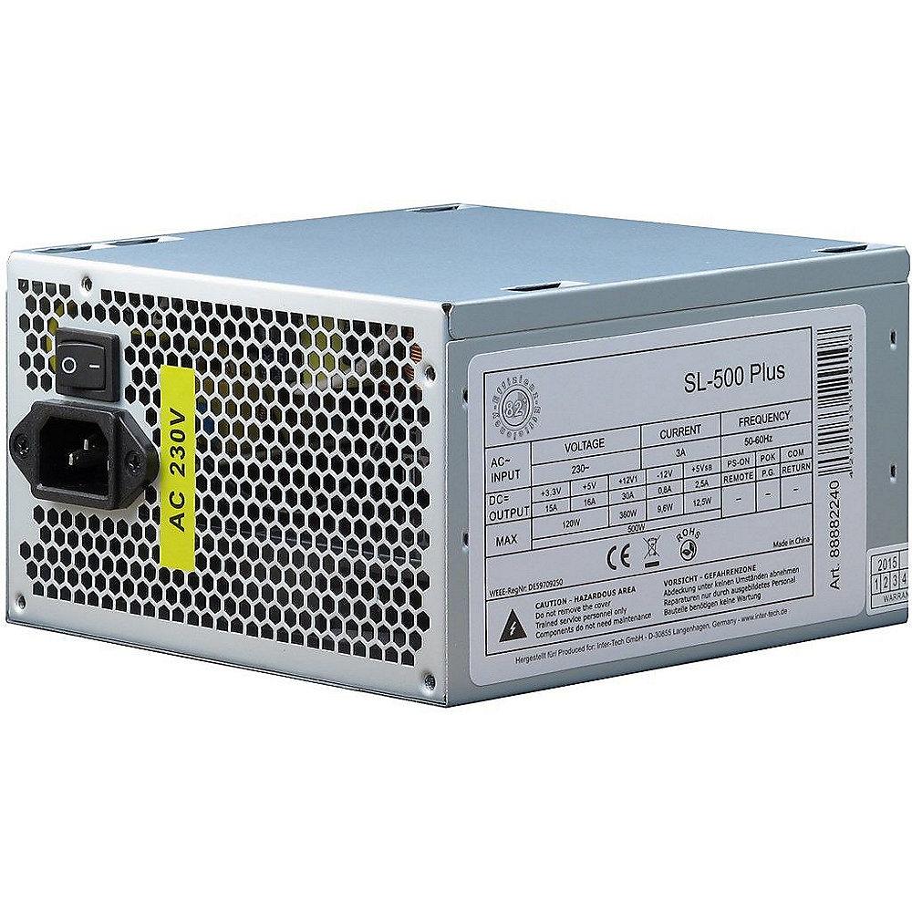 Inter-Tech SL-500 Plus 500 Watt ATX-Netzteil PFC 120mm Retail