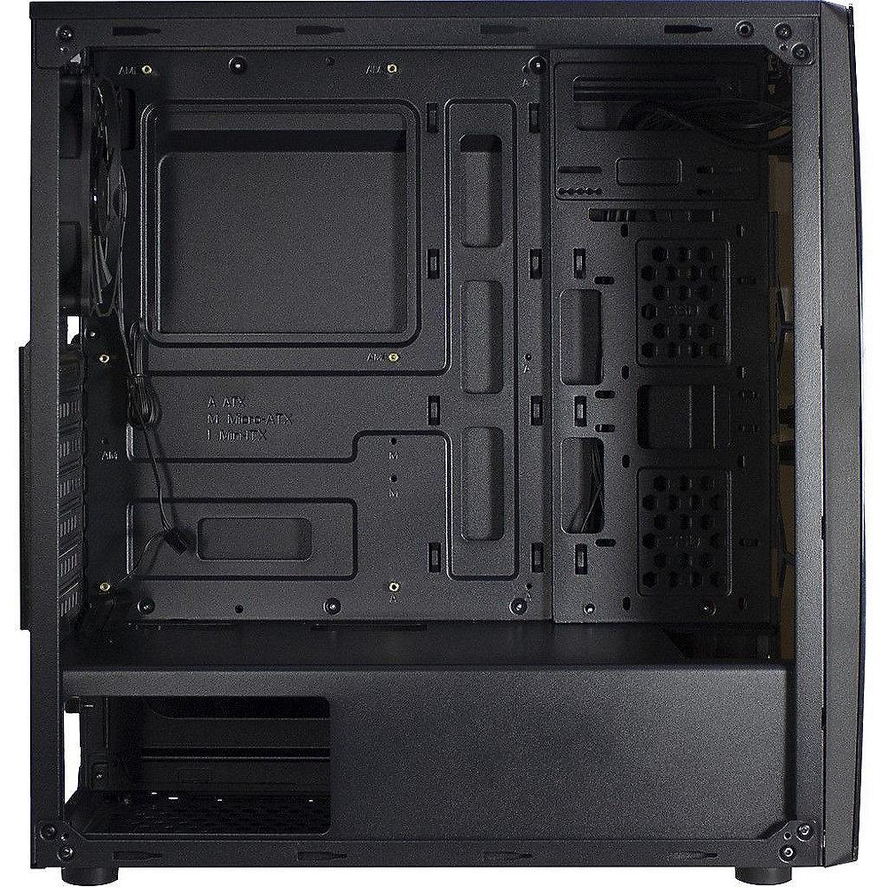 InterTech Thunder Midi Tower ATX Gaming Gehäuse Seitenfenster