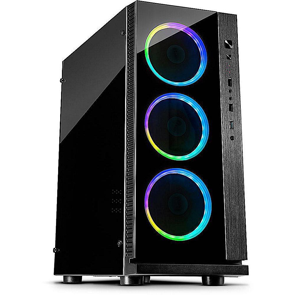 InterTech W-III RGB Midi Tower ATX Gaming Gehäuse Seitenfenster, InterTech, W-III, RGB, Midi, Tower, ATX, Gaming, Gehäuse, Seitenfenster