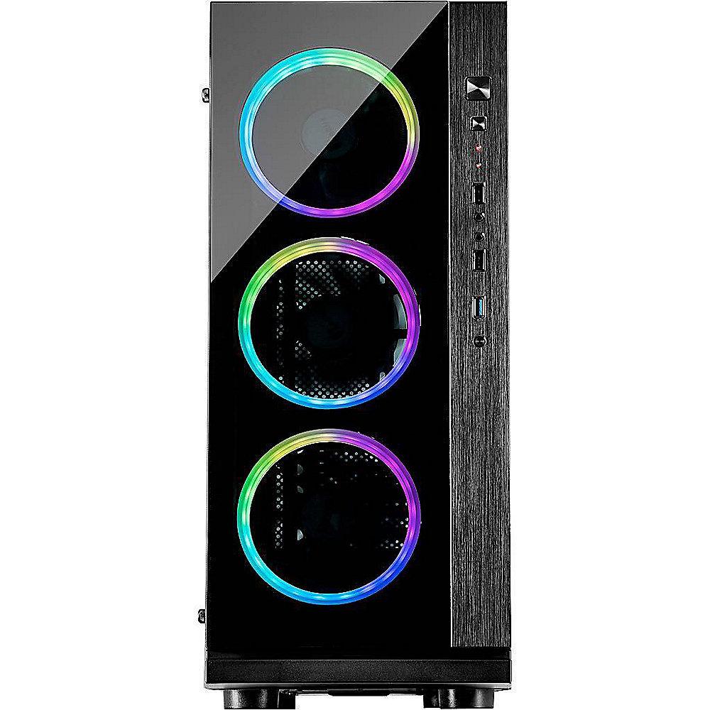 InterTech W-III RGB Midi Tower ATX Gaming Gehäuse Seitenfenster, InterTech, W-III, RGB, Midi, Tower, ATX, Gaming, Gehäuse, Seitenfenster