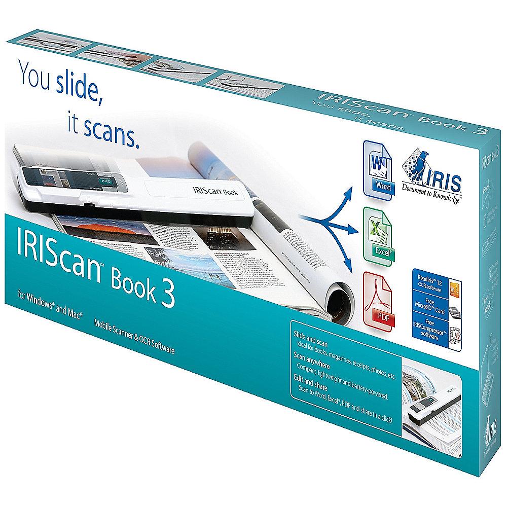 IRIS IRIScan Book 3 kabelloser Scanner mit LCD-Farbdisplay USB, IRIS, IRIScan, Book, 3, kabelloser, Scanner, LCD-Farbdisplay, USB