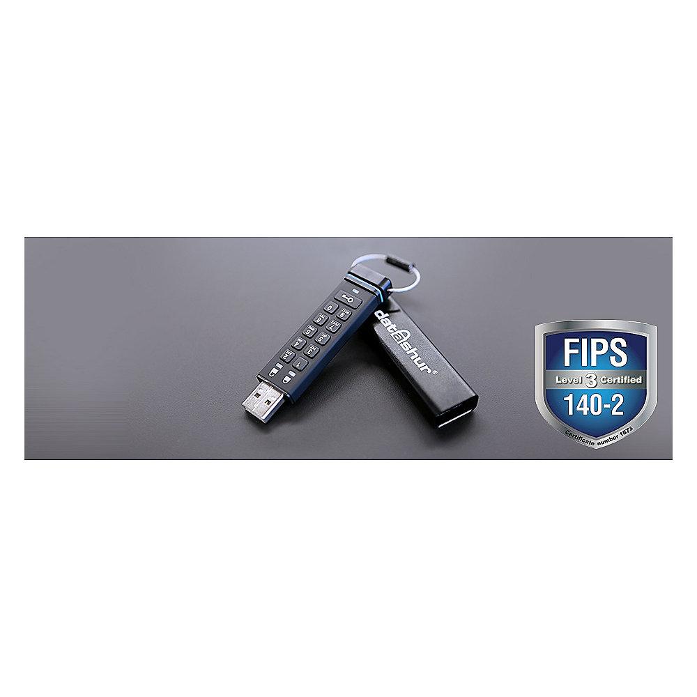 iStorage datAshur USB2.0 Flash Drive 16GB Stick mit PIN-Schutz Aluminium Schwarz