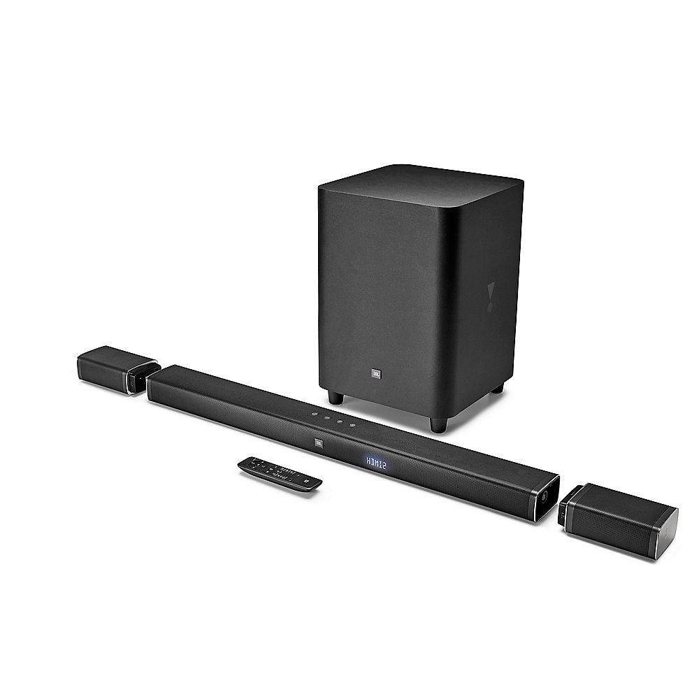 JBL 5.1 Soundbar 4K UHD mit kabellosem Subwoofer abnehmbaren Satelliten Schwarz