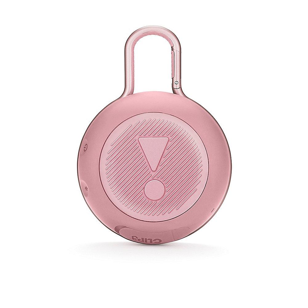 JBL Clip 3 Pink Tragbarer Bluetooth-Lautsprecher Pink wasserdicht nach IPX7
