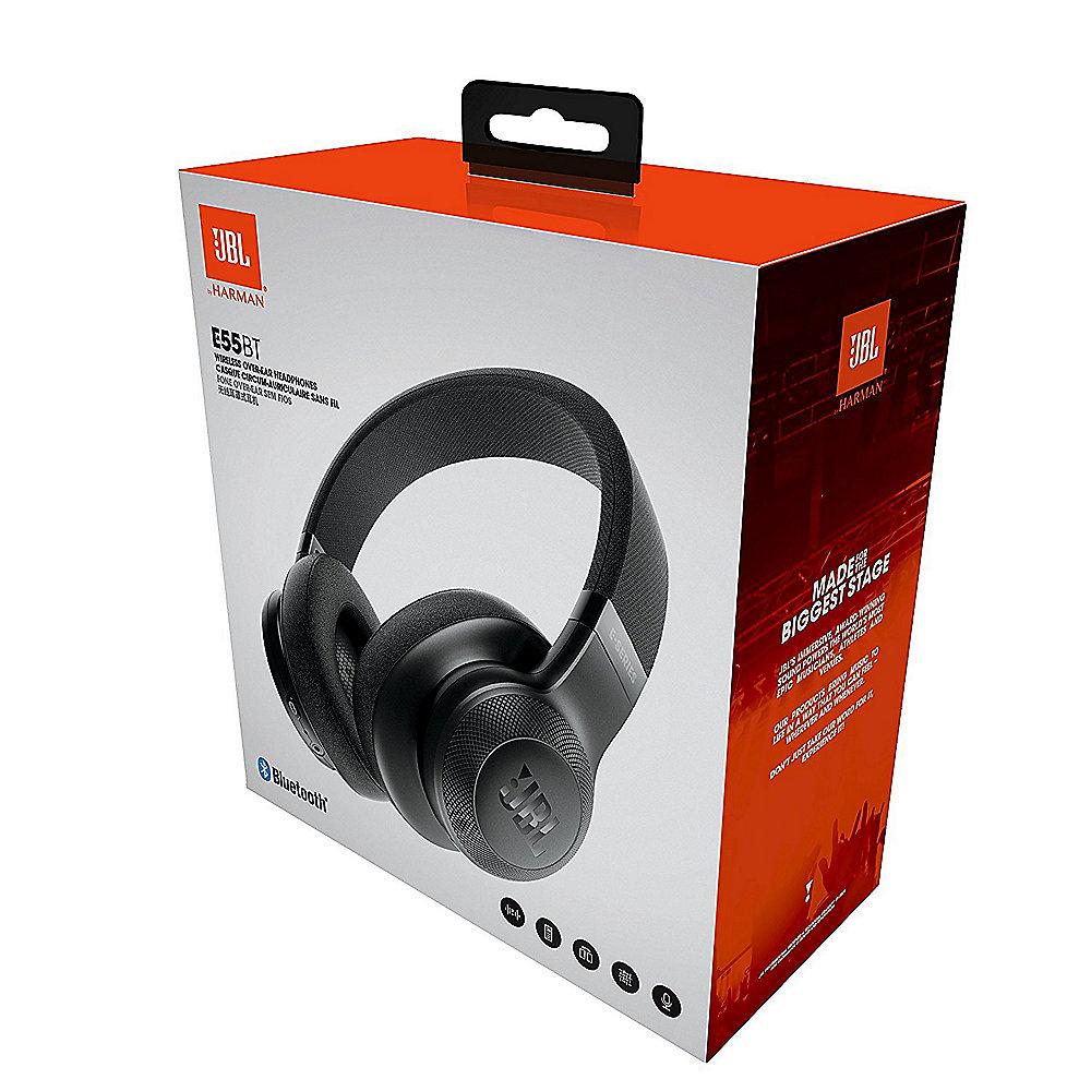 JBL E55BT Schwarz - Over-Ear - Bluetooth Kopfhörer mit Mikrofon