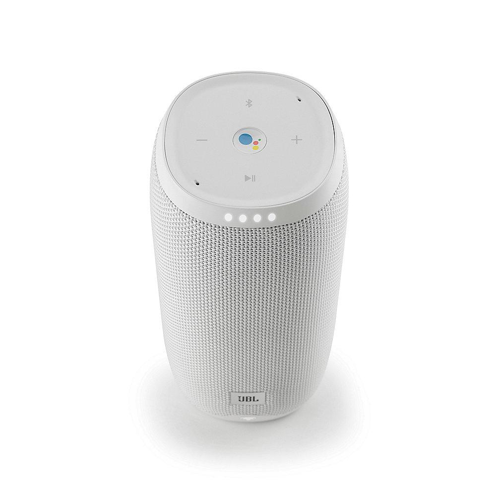 JBL Link 20 weiß Google Sprachsteuerung, Lautsprecher mit WLAN und Bluetooth