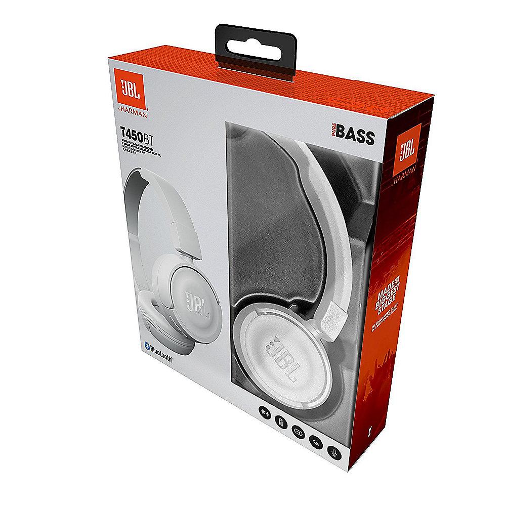 JBL T450BT Weiß - On Ear-Bluetooth Kopfhörer mit Mikrofon, JBL, T450BT, Weiß, On, Ear-Bluetooth, Kopfhörer, Mikrofon