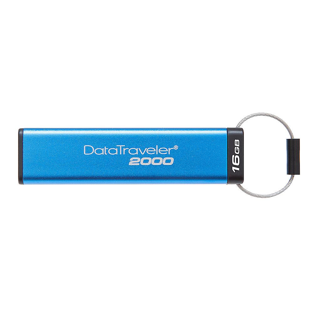 Kingston 16GB DataTraveler 2000 Data Secure Stick USB3.0 DT2000/16GB, Kingston, 16GB, DataTraveler, 2000, Data, Secure, Stick, USB3.0, DT2000/16GB