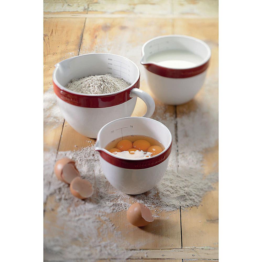 KitchenAid KBLR03NBER Rührschüssel-Set, 3-tlg. aus Vitrokeramik, empire rot
