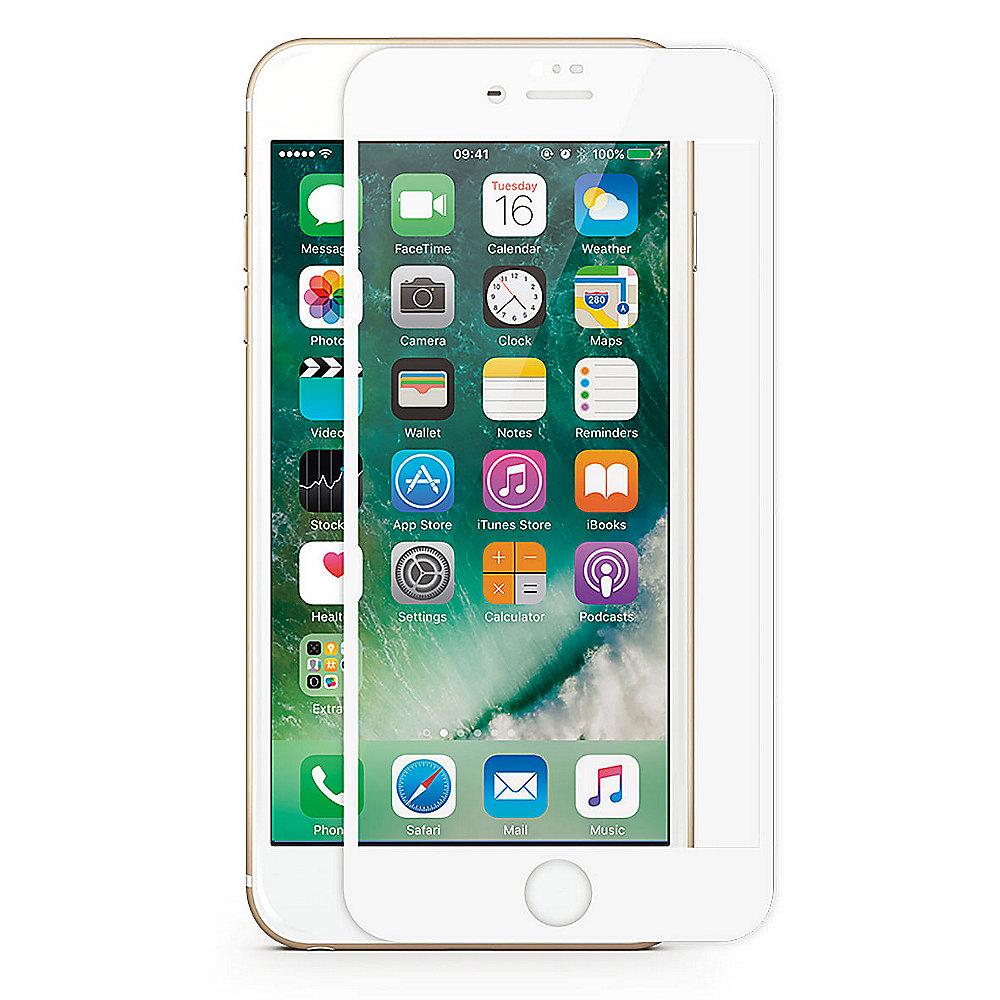 KMP Hartglas Displayschutz für iPhone 8 Plus, frame white, KMP, Hartglas, Displayschutz, iPhone, 8, Plus, frame, white