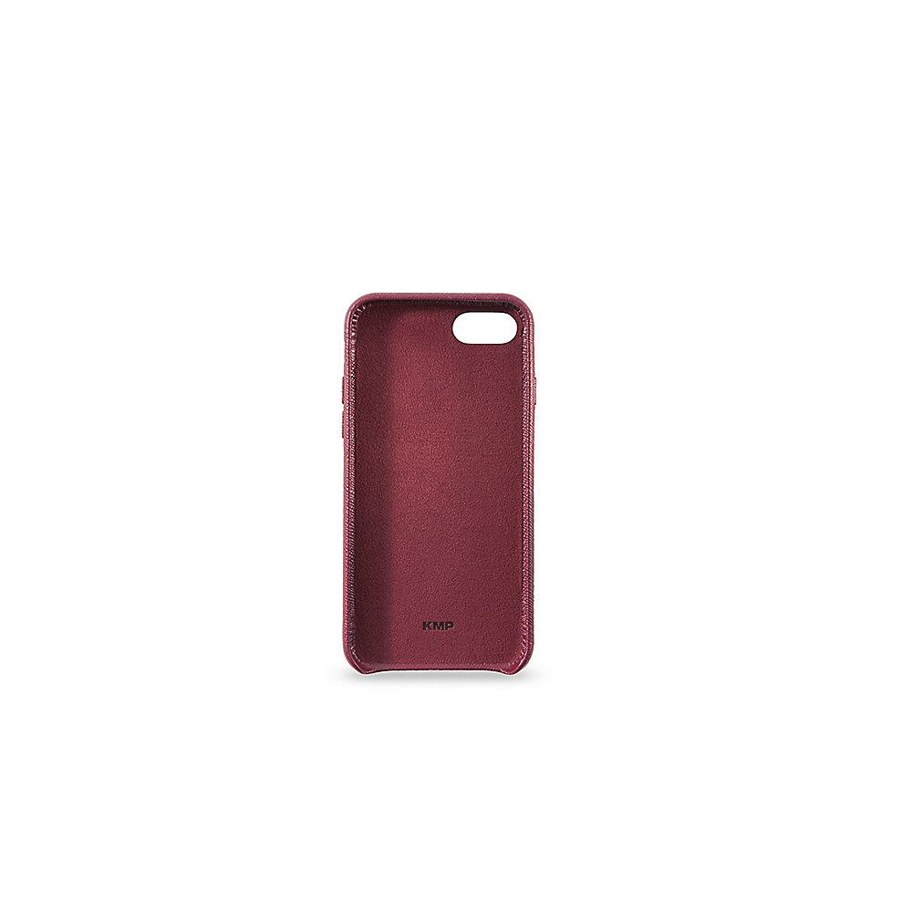 KMP Leder Case für iPhone 8, bordeaux rot