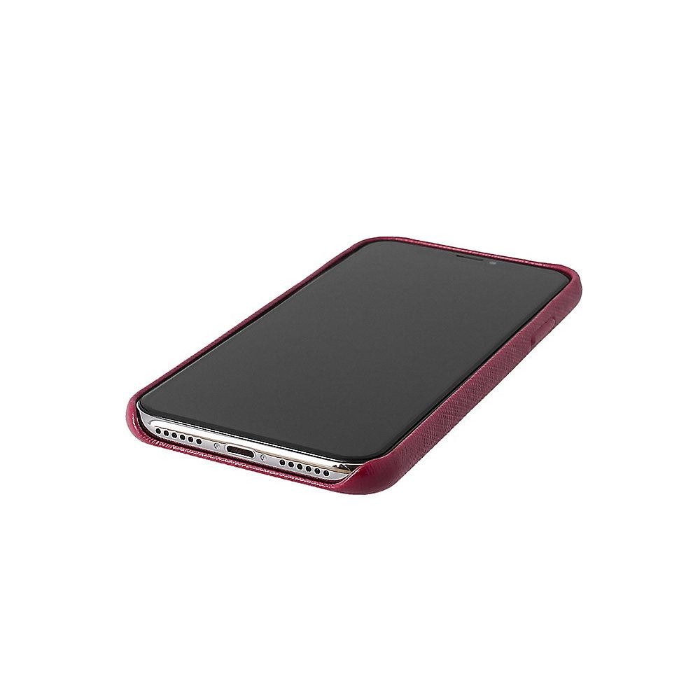 KMP Leder Case für iPhone X, bordeaux rot