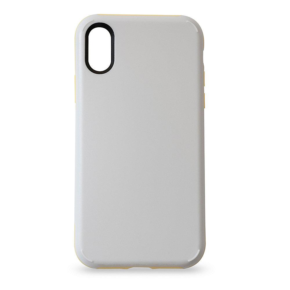 KMP Sporty Case für iPhone X, grau/gelb