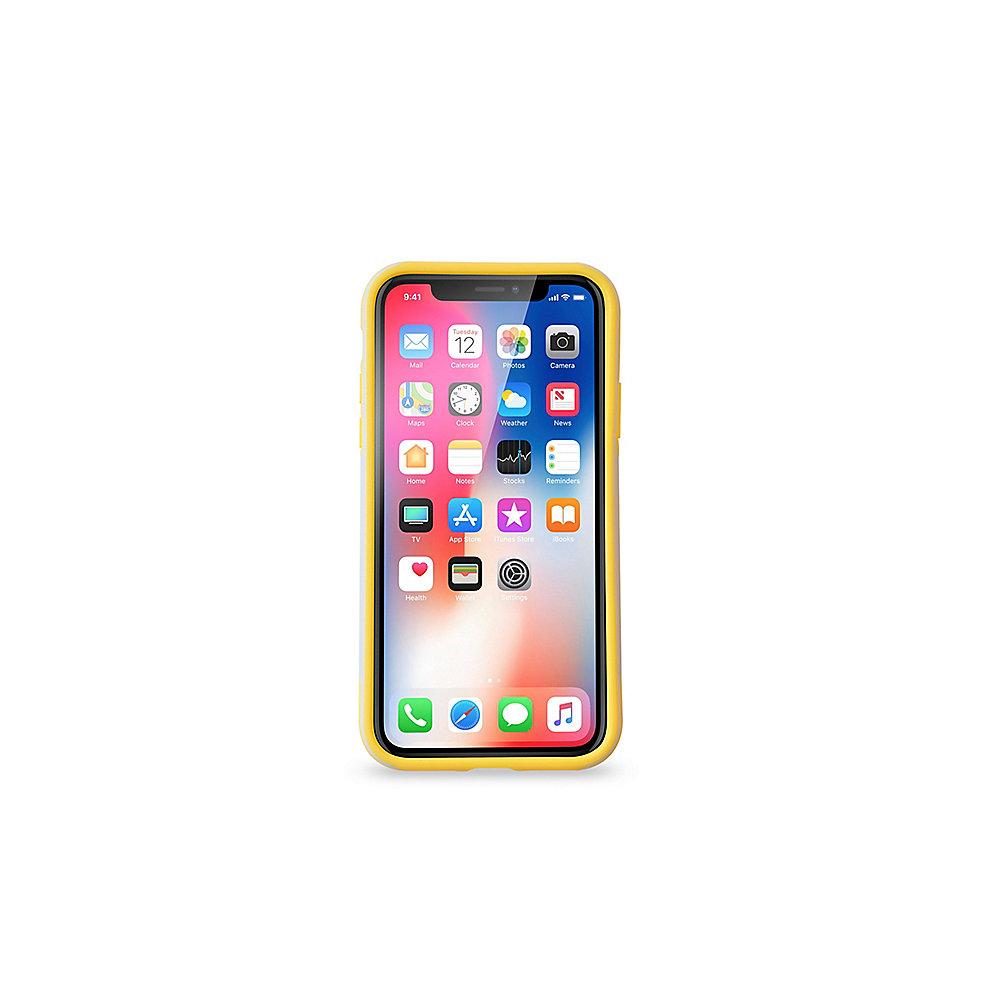KMP Sporty Case für iPhone X, grau/gelb
