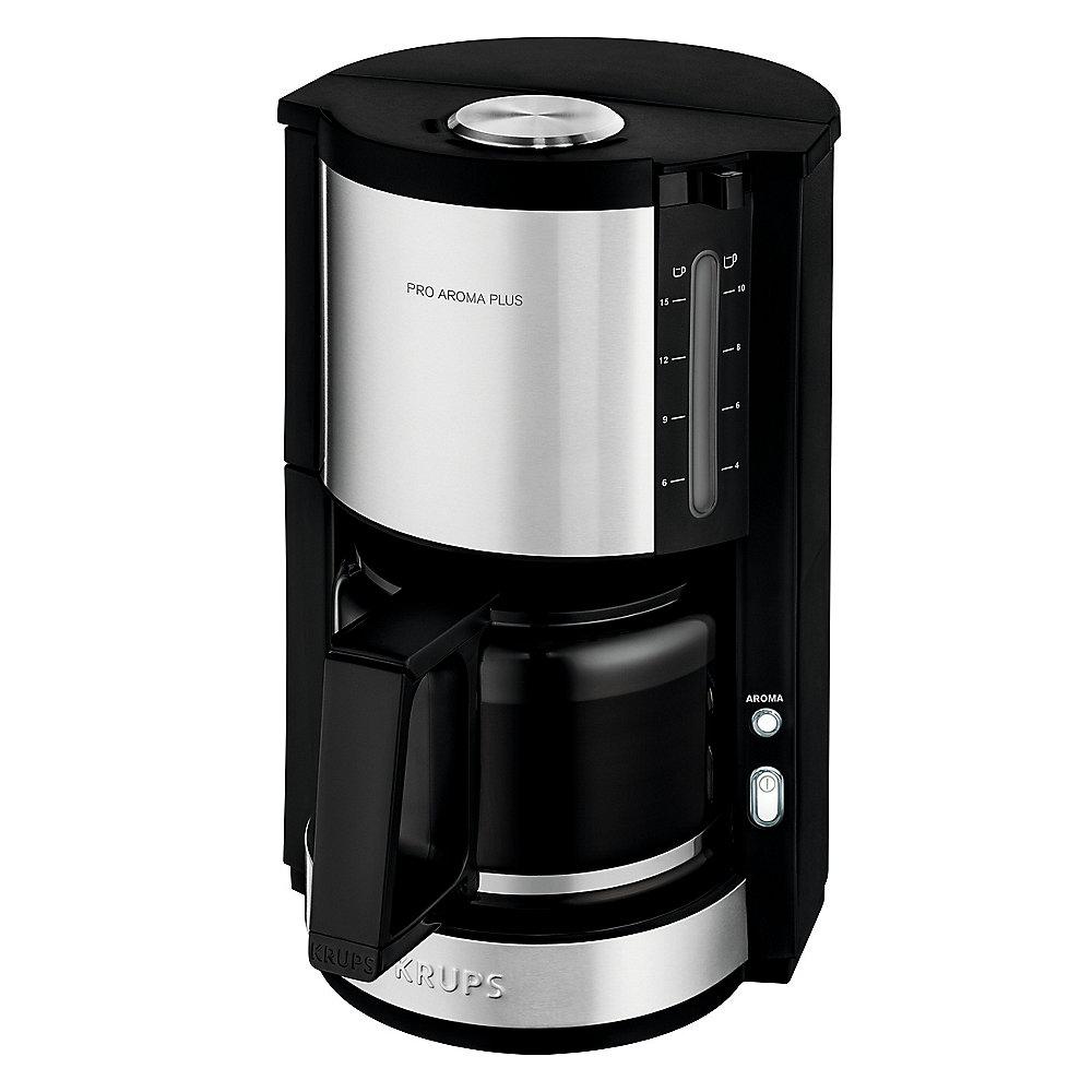 Krups KM3210 Glas-Kaffeemaschine Pro Aroma Plus Schwarz/Edelstahl