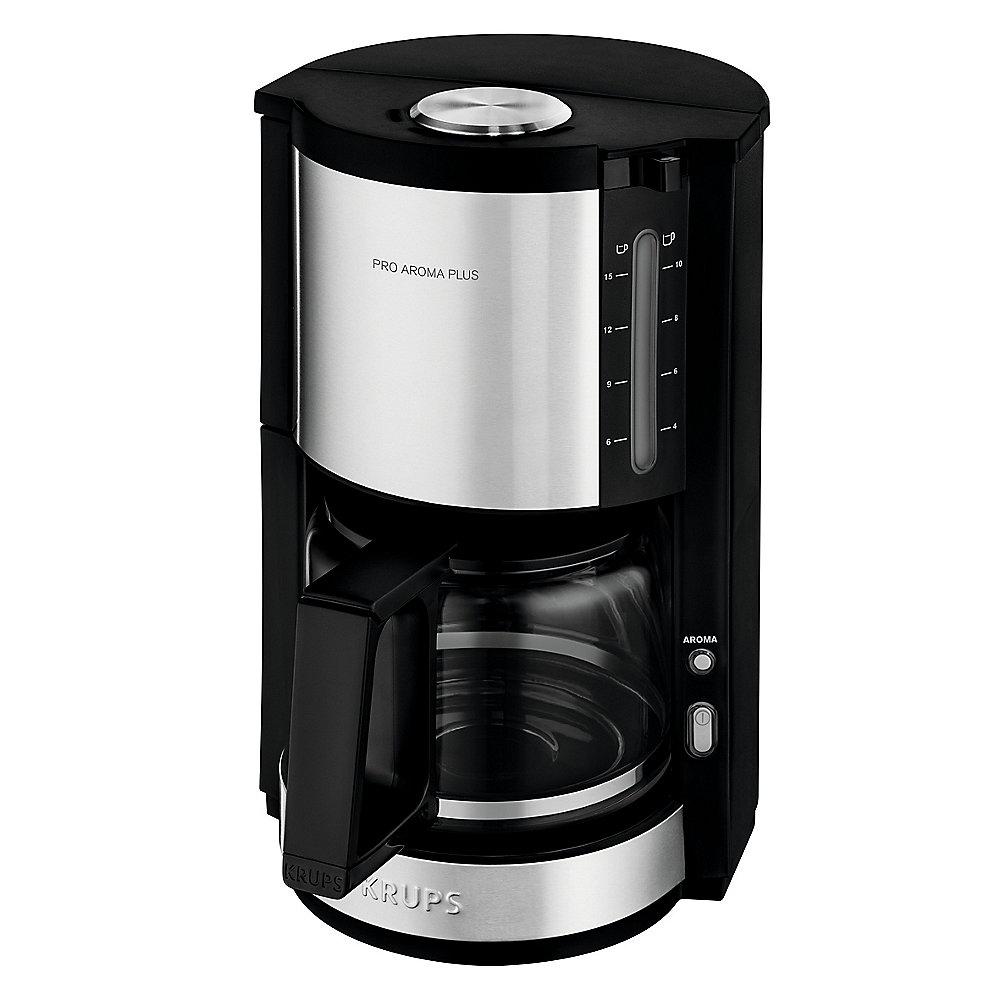 Krups KM3210 Glas-Kaffeemaschine Pro Aroma Plus Schwarz/Edelstahl