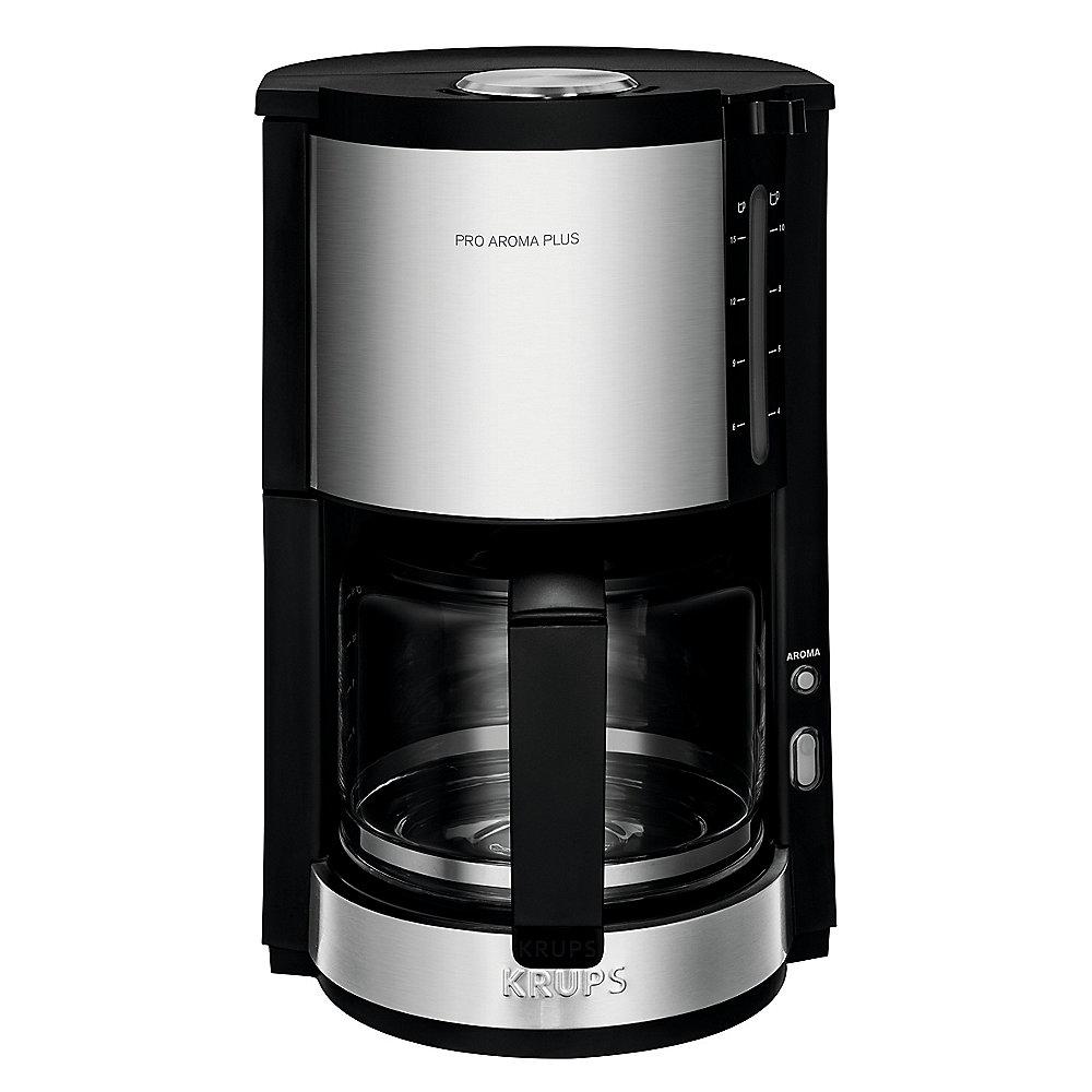 Krups KM3210 Glas-Kaffeemaschine Pro Aroma Plus Schwarz/Edelstahl