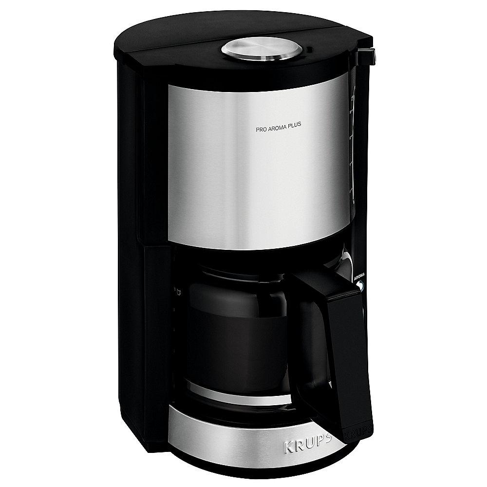 Krups KM3210 Glas-Kaffeemaschine Pro Aroma Plus Schwarz/Edelstahl