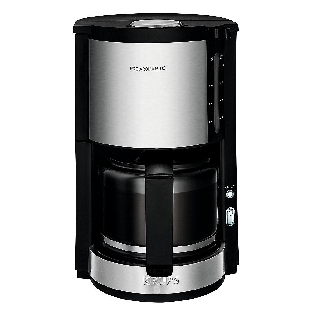 Krups KM3210 Glas-Kaffeemaschine Pro Aroma Plus Schwarz/Edelstahl