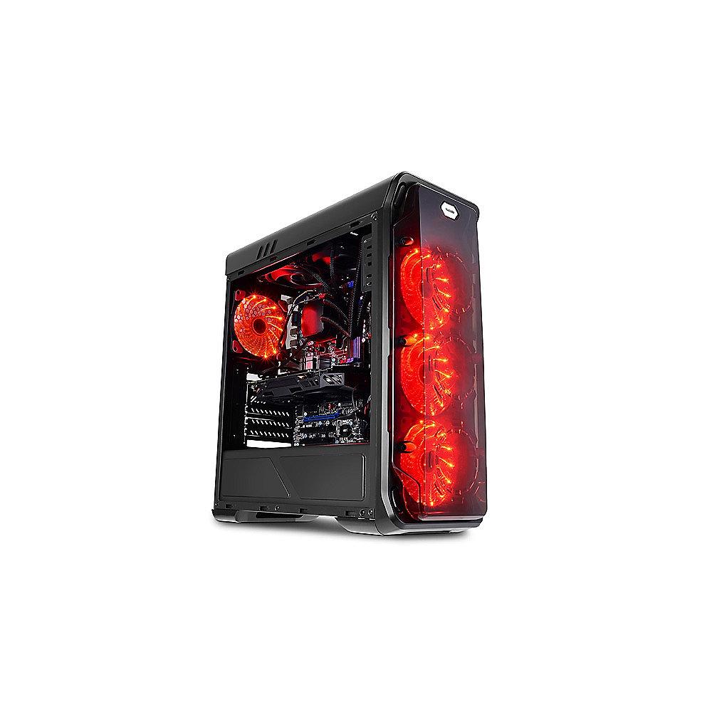 LC-Power Gaming 988B Red Typhoon Midi Tower Gaming Gehäuse mit Seitenfenster