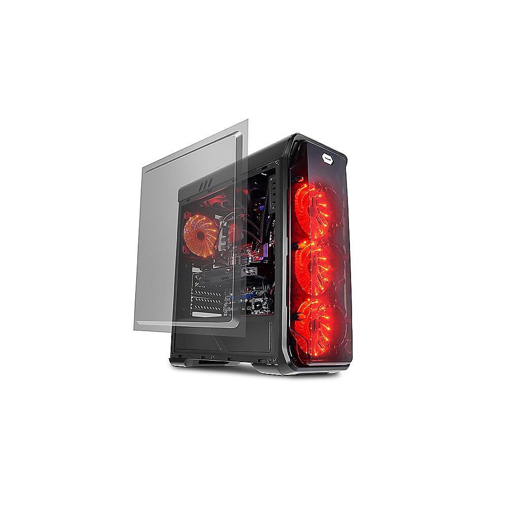 LC-Power Gaming 988B Red Typhoon Midi Tower Gaming Gehäuse mit Seitenfenster