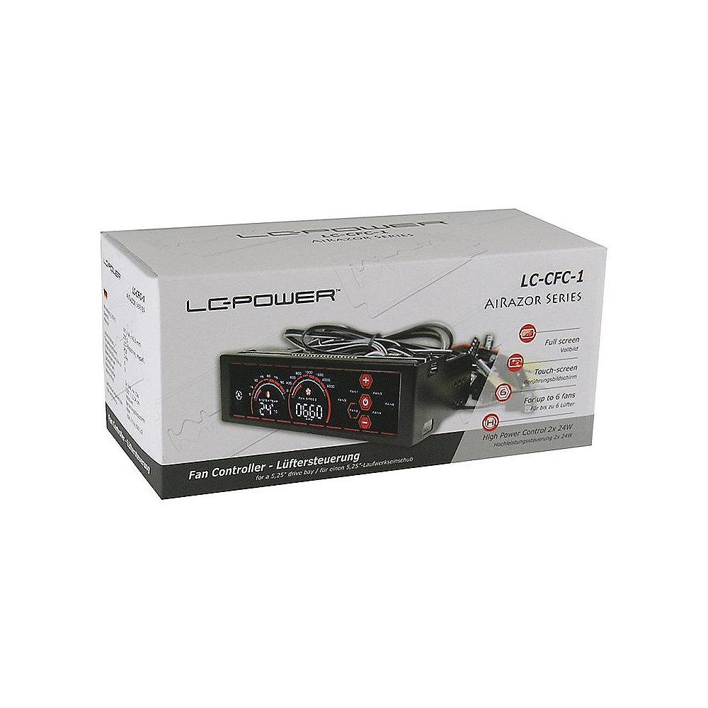 LC-Power LC-CFC-1 6-fach Lüftersteuerung  mit LCD Touchdisplay, 5,25"