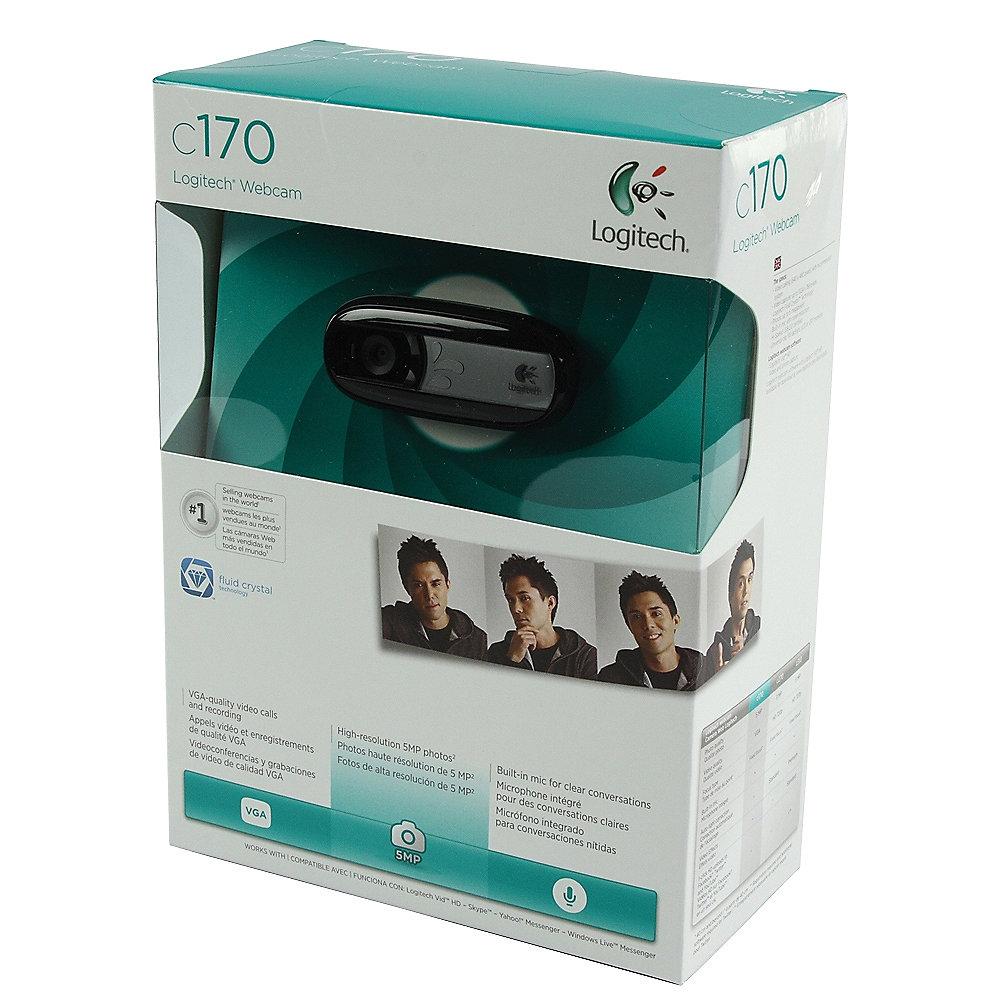 Logitech C170 Webcam USB Schwarz 960-001066, Logitech, C170, Webcam, USB, Schwarz, 960-001066