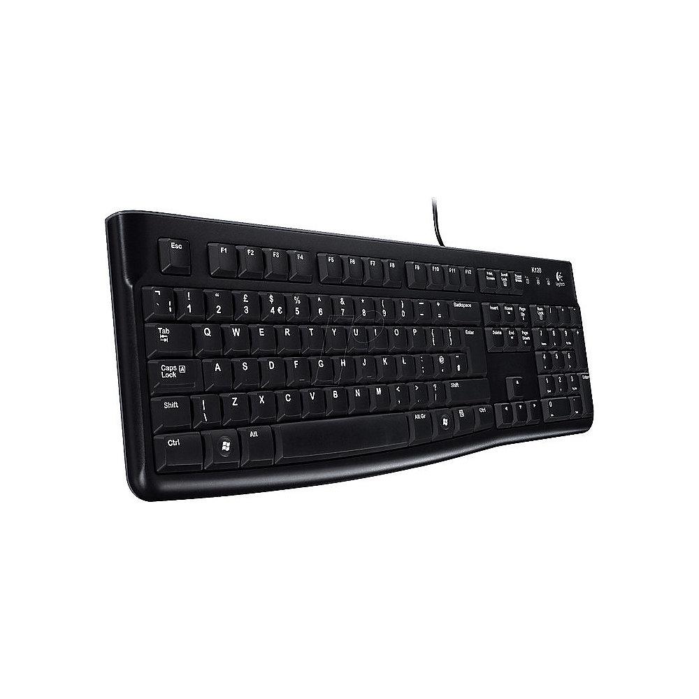 Logitech K120 Kabelgebundene Tastatur US Layout USB Schwarz Bulk 920-002479