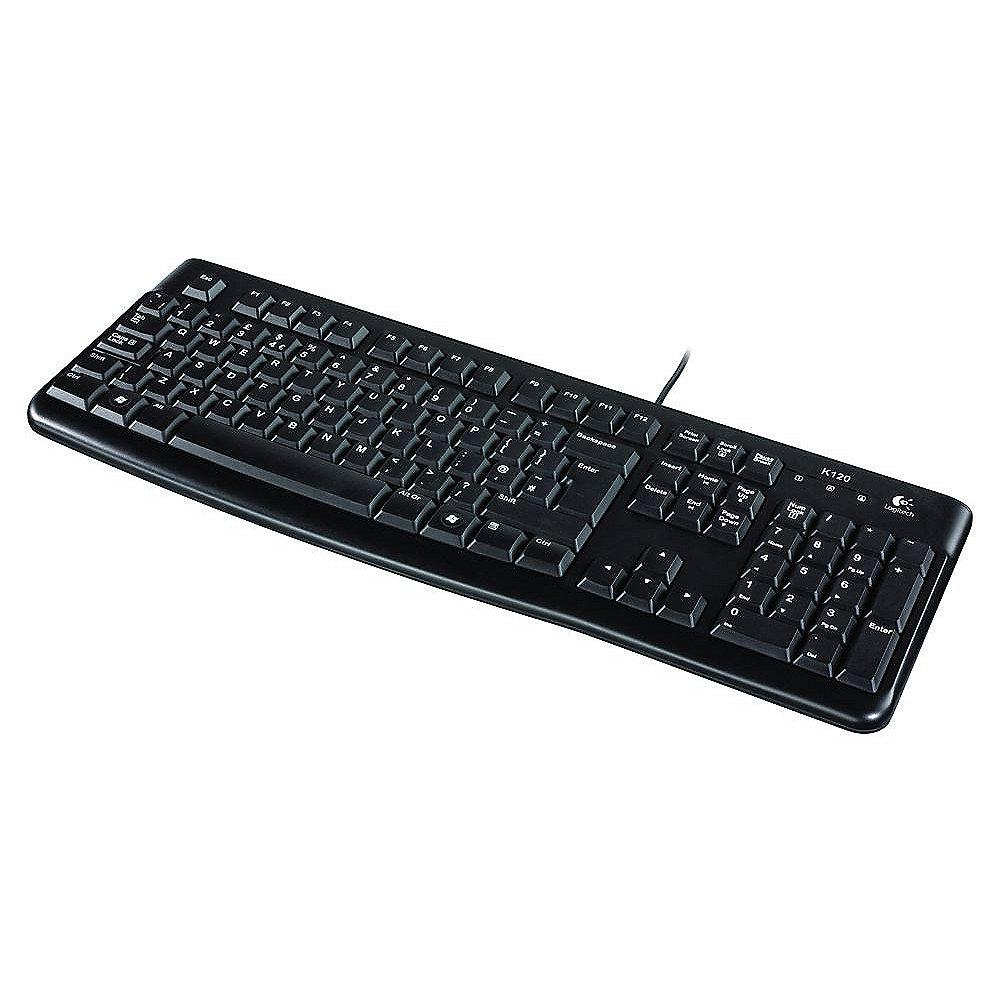 Logitech K120 Kabellgebundene Tastatur UK Layout USB Schwarz Bulk 920-002524