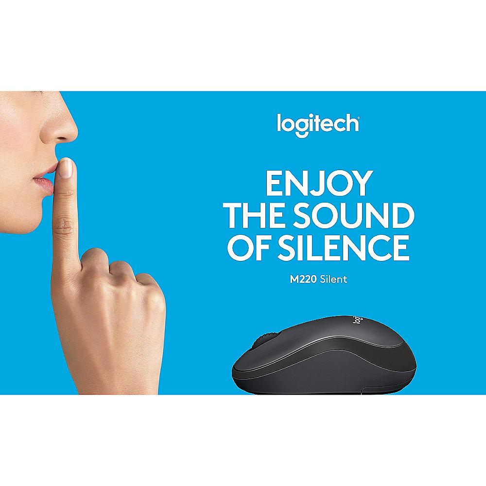 Logitech M220 Silent Geräuschlose Kabellose Maus Rot 910-004880
