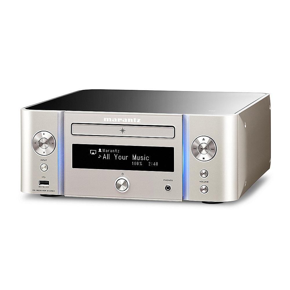 Marantz M-CR611 Melody CD Netzwerk Receiver WLAN AirPlay DAB  silber/gold, Marantz, M-CR611, Melody, CD, Netzwerk, Receiver, WLAN, AirPlay, DAB, silber/gold