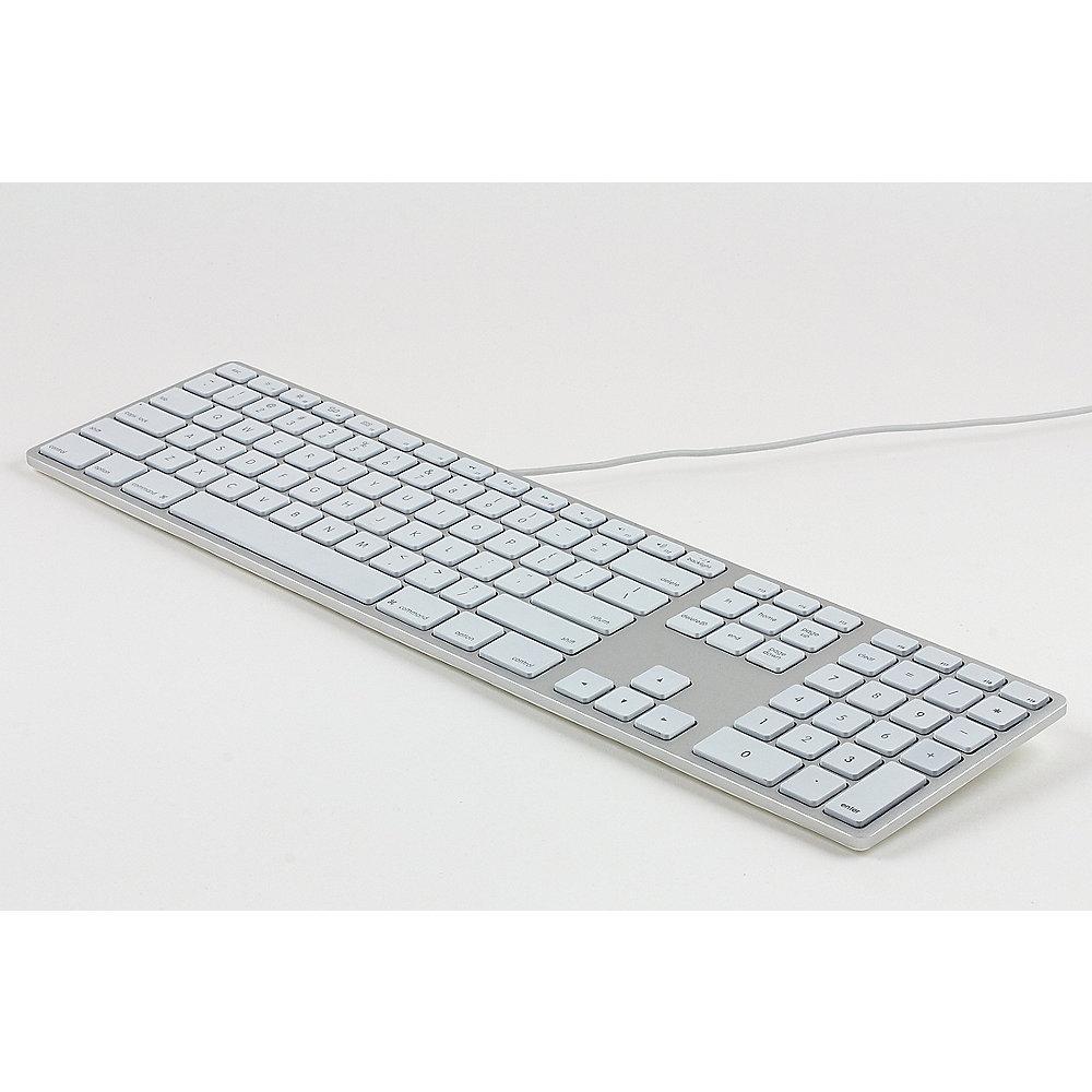 Matias Aluminum Erweiterte USB Tastatur RGB dt. für Mac OS silber